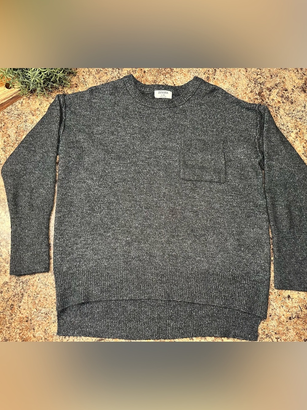 Zenana Outfitters Gray Heather Crewneck Sweater